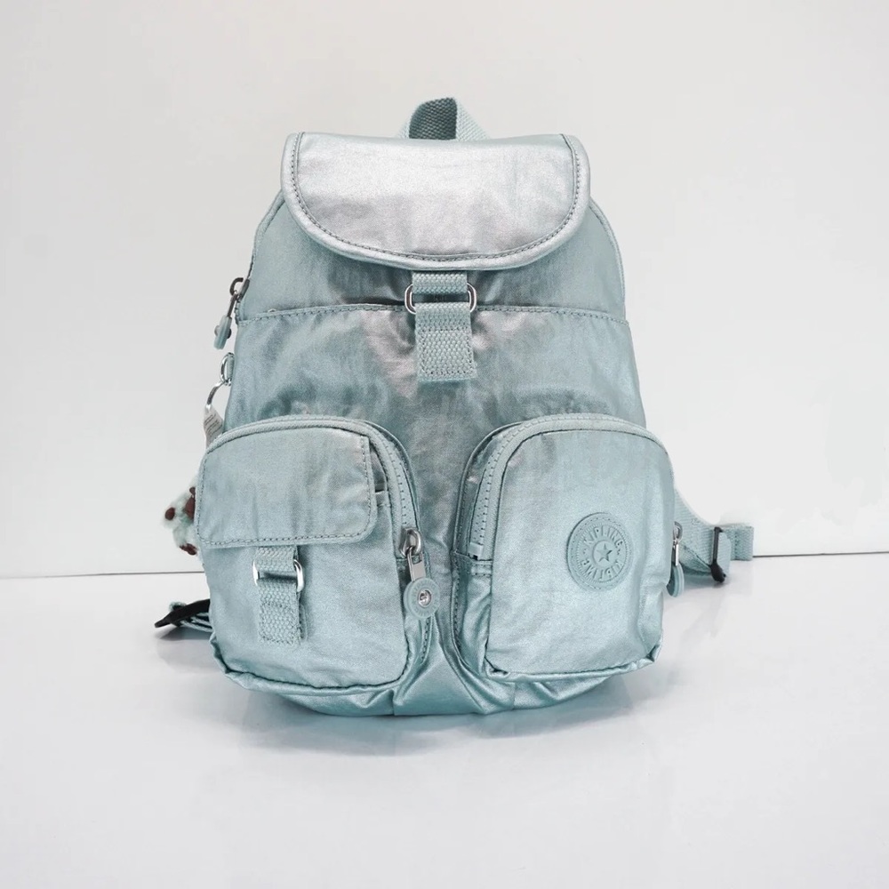 Small Metallic Kipling Backpack